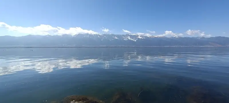 Erhai Lake with the Cangshan range rising behind it