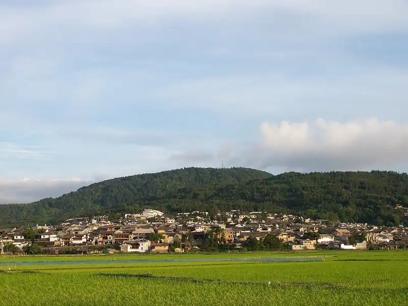 View over the old houses of Heshun village in Tengchong
