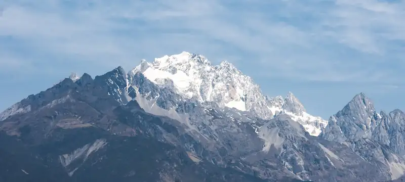 Snow-covered peaks of Jade Dragon Snow Mountain above Lijiang