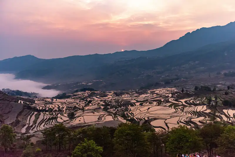 Duoyishu at sunrise, watched from your guesthouse roof